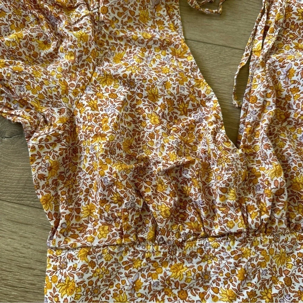 J. Crew Puff Sleeve V Neck Top Scattered Blooms Sz 4